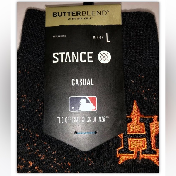 Stance Astros Mesh Crew Socks 1 Pair Men 9-13 Black Orange Baseball MLB Houston - Picture 4 of 11